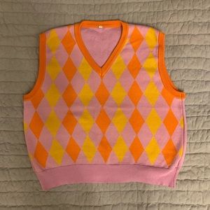 starburst colored argyle sweater vest